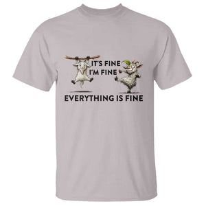 It Is Fine I Am Fine Everything Is Fine T Shirt Funny Goat Lover Gift TS12 Ice Gray Print Your Wear