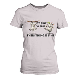 It Is Fine I Am Fine Everything Is Fine T Shirt For Women Funny Goat Lover Gift TS12 Ice Gray Print Your Wear