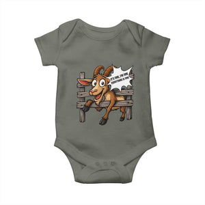 Funny Goat Baby Onesie It Is Fine I Am Fine Everything Is Fine TS12 Military Green Print Your Wear