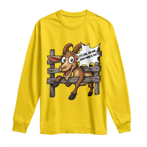 Funny Goat Long Sleeve Shirt It Is Fine I Am Fine Everything Is Fine TS12 Daisy Print Your Wear
