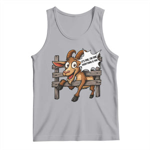 Funny Goat Tank Top It Is Fine I Am Fine Everything Is Fine TS12 Athletic Heather Print Your Wear