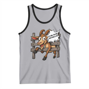 Funny Goat Tank Top It Is Fine I Am Fine Everything Is Fine TS12 Athletic Heather Black Print Your Wear