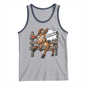 Funny Goat Tank Top It Is Fine I Am Fine Everything Is Fine TS12 Athletic Heather Navy Print Your Wear
