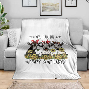 I Am The Crazy Goat Lady Throw Blanket Goat Lady Gift TS12 Print Your Wear