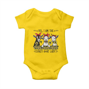 I Am The Crazy Goat Lady Baby Onesie Goat Lady Gift TS12 Daisy Print Your Wear