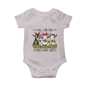 I Am The Crazy Goat Lady Baby Onesie Goat Lady Gift TS12 Ice Gray Print Your Wear