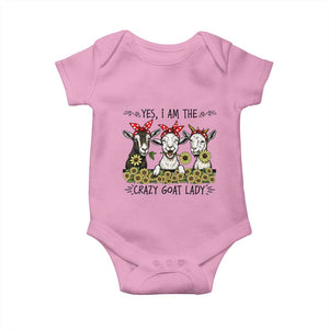 I Am The Crazy Goat Lady Baby Onesie Goat Lady Gift TS12 Light Pink Print Your Wear