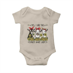 I Am The Crazy Goat Lady Baby Onesie Goat Lady Gift TS12 Sand Print Your Wear
