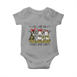 I Am The Crazy Goat Lady Baby Onesie Goat Lady Gift TS12 Sport Gray Print Your Wear