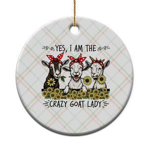 I Am The Crazy Goat Lady Ceramic Ornament Goat Lady Gift TS12 1pc Christmas Plaid Print Your Wear