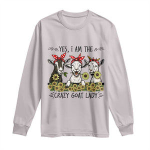 I Am The Crazy Goat Lady Long Sleeve Shirt Goat Lady Gift TS12 Ice Gray Print Your Wear