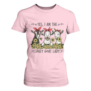I Am The Crazy Goat Lady T Shirt For Women Goat Lady Gift TS12 Light Pink Print Your Wear
