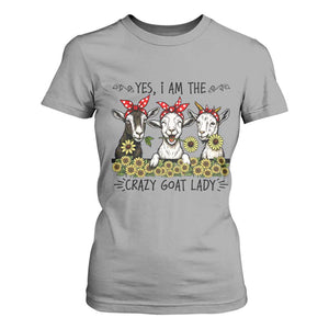 I Am The Crazy Goat Lady T Shirt For Women Goat Lady Gift TS12 Sport Gray Print Your Wear
