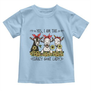 I Am The Crazy Goat Lady Toddler T Shirt Goat Lady Gift TS12 Light Blue Print Your Wear