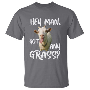 Hey Man Got Any Grass T Shirt Funny Goat Stoner Gift TS12 Charcoal Print Your Wear