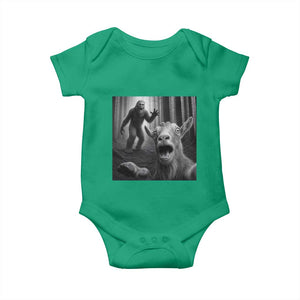 Goat Selfie With Bigfoot Baby Onesie Funny Cryptid Gift TS12 Irish Green Print Your Wear