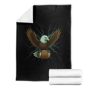 Lightning Eagle Holding Throw Blanket Football Player Gift TS12 Black Print Your Wear
