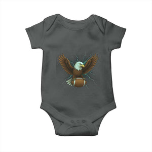 Lightning Eagle Holding Baby Onesie Football Player Gift TS12 Dark Heather Print Your Wear