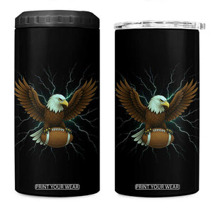Lightning Eagle Holding 4 in 1 Can Cooler Tumbler Football Player Gift TS12 One Size: 16 oz Black Print Your Wear