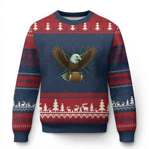 Lightning Eagle Lover Ugly Christmas Sweater Sport Lover Gift TS12 Navy Red Print Your Wear
