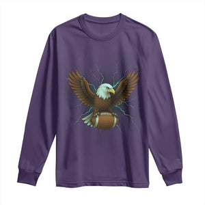 Lightning Eagle Holding Long Sleeve Shirt Football Player Gift TS12 Purple Print Your Wear