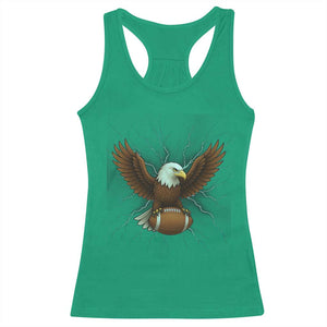 Lightning Eagle Holding Racerback Tank Top Football Player Gift TS12 Irish Green Print Your Wear