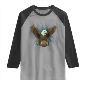 Lightning Eagle Holding Raglan Shirt Football Player Gift TS12 Sport Gray Black Print Your Wear