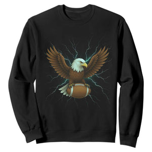 Lightning Eagle Holding Sweatshirt Football Player Gift TS12 Black Print Your Wear