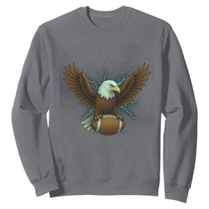 Lightning Eagle Holding Sweatshirt Football Player Gift TS12 Charcoal Print Your Wear
