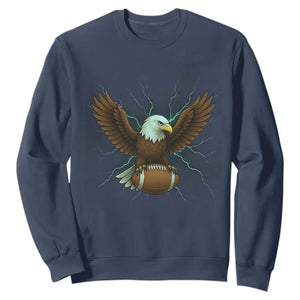 Lightning Eagle Holding Sweatshirt Football Player Gift TS12 Navy Print Your Wear