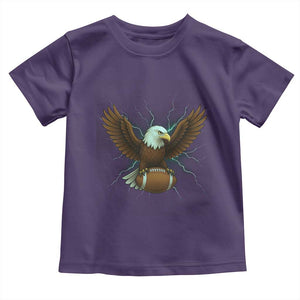 Lightning Eagle Holding Toddler T Shirt Football Player Gift TS12 Purple Print Your Wear