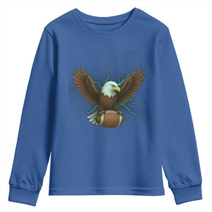 Lightning Eagle Holding Youth Sweatshirt Football Player Gift TS12 Royal Blue Print Your Wear