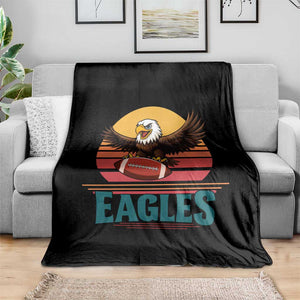 Funny Eagle Football Fan Throw Blanket Retro Vintage Style TS12 Print Your Wear