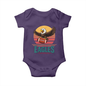 Funny Eagle Football Fan Baby Onesie Retro Vintage Style TS12 Purple Print Your Wear