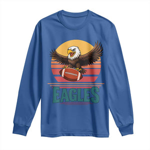 Funny Eagle Football Fan Long Sleeve Shirt Retro Vintage Style TS12 Royal Blue Print Your Wear