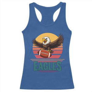 Funny Eagle Football Fan Racerback Tank Top Retro Vintage Style TS12 Royal Blue Print Your Wear