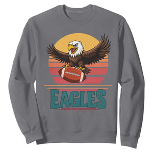 Funny Eagle Football Fan Sweatshirt Retro Vintage Style TS12 Charcoal Print Your Wear
