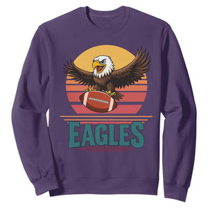 Funny Eagle Football Fan Sweatshirt Retro Vintage Style TS12 Purple Print Your Wear