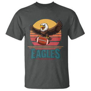 Funny Eagle Football Fan T Shirt Retro Vintage Style TS12 Dark Heather Print Your Wear
