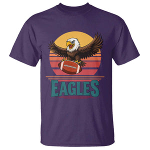 Funny Eagle Football Fan T Shirt Retro Vintage Style TS12 Purple Print Your Wear