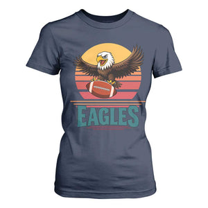 Funny Eagle Football Fan T Shirt For Women Retro Vintage Style TS12 Navy Print Your Wear