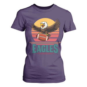 Funny Eagle Football Fan T Shirt For Women Retro Vintage Style TS12 Purple Print Your Wear