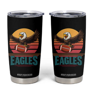 Funny Eagle Football Fan Tumbler Cup Retro Vintage Style TS12 Black Print Your Wear