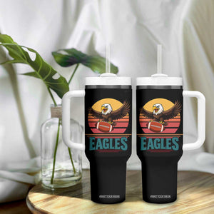 Funny Eagle Football Fan Tumbler With Handle Retro Vintage Style TS12 Print Your Wear