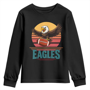 Funny Eagle Football Fan Youth Sweatshirt Retro Vintage Style TS12 Black Print Your Wear