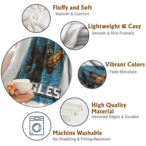 Funny Eagle With Cheesesteak Throw Blanket Football Glitter Print TS12 Print Your Wear