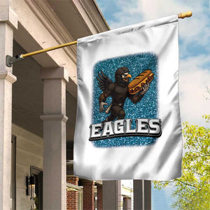 Funny Eagle With Cheesesteak Garden Flag Football Glitter Print TS12 Print Your Wear