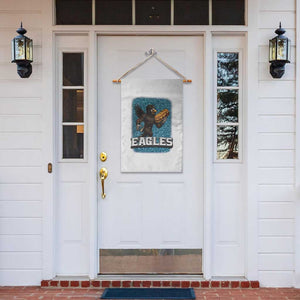 Funny Eagle With Cheesesteak Garden Flag Football Glitter Print TS12 Print Your Wear