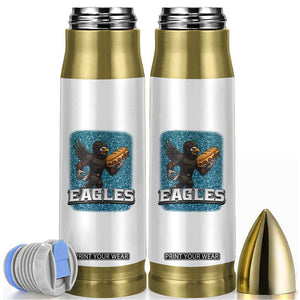 Funny Eagle With Cheesesteak Bullet Tumbler Football Glitter Print TS12 White Print Your Wear