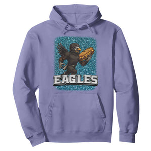 Funny Eagle With Cheesesteak Hoodie Football Glitter Print TS12 Violet Print Your Wear